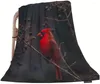 Filtar norra kardinal röd fågel på trädgrenen mjuk varm dekorativ kast flanell filt för sängstol soffa soffa dekor