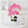 Decorative Flowers High-end Phalaenopsis Artificial Flower Potted Set Living Room El Bonsai