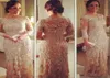 Plus Size Scoop Appliques Champagne Tulle Aline Three Quarter Sleeve aftonklänningar Silver Mother of the Bride Dresses Formal Wear7189131
