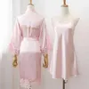 home clothing Sexy Womens Home Dresses Underwear Lace Bridal Wedding Dress Set Evening Dress Casual Pajamas Kimono Bathroom DressL2403