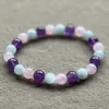 MG2107 Aquamarine Amethyst Madagascar Rose Quartz Bracciale gemma mista Nuovo arrivo Womens Chakra Yoga Mala