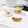 Brooches Hamburger Pizza Fries Dog Chicken Legs Poached Eggs Enamel Brooch Pin Hat Shirt Collar Decoration Fast Food Jewelry