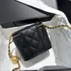 Nowa klasyczna mini -designerska torba na ramię z łańcuchem kulowym moda kawiorowa skórzana pikowana klapa torebka krzyżowa luksusowa torba kosmetyczna