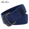 Belts Maikun bimetallic buckle elastic nylon elastic mens fashion casual belt canvas woven beltC240407