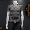 Summer New Mens Wysoko jakościowa wysokiej jakości bawełniana bawełniana okrągła szyja wydrukowane krótkie t-shirt z krótkim rękawem Trendy HPZQ