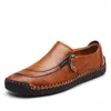 Casual Shoes Classic Men's Oryginalne skórzane oddychanie mężczyzn Flats Moccasins Mokefery zamek błyskawiczny Driving Mężczyzna wielki rozmiar 38-48