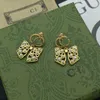 Luxe ontwerpers Letters Stud bengelen oorbellen 18K Gold vergulde hart Vrouwen Crystal Rhinestone Pearl earring Wedding Party Joodlry