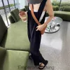 Sourcettes à tube droit noir Summer Summer Thin Lut Line Casual Wide Leg S dépôt Juin