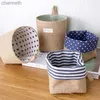 Storage Baskets Jute Cotton Linen Bag Desktop Basket Hanging Organizer Toy for Cosmetic Sundries Box Decoration yq240407