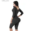 Fajas de tamis de taille Reductoras Y Modeladoras Mujer Long Body Shaper avec cuirs et manches Contrôle du ventre Shapewear L2447