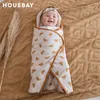 Blankets 0-3 Months Born Baby Swaddle Wrap Cocoon Head Protective Cotton Sweating Breathable Receiving
