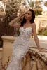 Abito da sposa sirena classico a maniche lunghe a maniche lunghe a maniche da sposa 3d paillettes paillettes spazzano abiti da treno su misura credetidos de novi 0505 0505