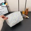 Storage Bags Mirosie Floral Makeup Bag With Large Capacity Cosmetic For Gilrs Women Skincare Organizer Wash Cotton Cloth