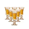 Wine Glasses White Glass Family 6 Pcs Creative Personality Carved European Spirit Cup Tall Cups