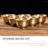 Bowls Mini Drinking Cup Tabletop Offering Metal Glass Holy Exquisite Tray Multi-function Brass Golden Cups