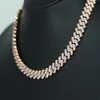 Partihandel Hip Hop -smycken utformad med Moissanite Diamond Cuban Link Chain 14kt Rose Gold Fullt Iced Out Designer Halsband