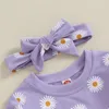 Roupas de roupas nascidas roupas de menina de menina margarida roupa de manga longa camisetas tampes calças infantil infantil outono de outono inverno