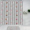 Shower Curtains 2PC Christmas Curtain Lovely Snowman Xmas Year Home Bathroom Decor Fabric Anti Slip Bath Mat Sets Foot Rugs