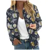 Jackets para mujeres manga larga con cremallera con cremallera corta estampada navideña acolchada con bolsillos chaquetas para huje