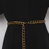 Chaîne de taille en alliage de bronze vintage pour femmes à grande taille réglable avec des dames Eurpoean Metal Belt 240401