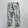 Herenjeans retro tapsaperte jeans heren seizoensgebonden toekomstige denim broek katoen volledige lengte licht uitgerekte pocket jeans eenvoudige heren broeksl2403