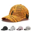 Ballkappen Retro Zeitungsmuster Herren Baseballhut Damen gelbe Graffiti Hip Hop Gorilla Hombre Chapeau Q240403