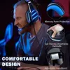 Cell Phone Earphones LED wired gaming head suitable for PS4 PS5 Switch Xbox One PC with RGB light noise cancellation microphone 7.1 surround sound Y240407