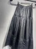 Faldas para mujeres adornados florales hueco midi falda primavera 2024 elegantes damas cintura alta a-line jupe