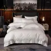 Conjuntos de cama Conjunto simples de cores puras 300TC Cotton egípcio Twin King Size Family Family Flat/Fettle Duvet Cover3/4pcs para casa El