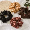 Headband Hair Accessories Women Silk Scrunchie Elastic Handmade Multicolor Hair Band Ponytail Holder Headband Hair Accessories Satin Solid C