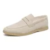 Casual Shoes Suede Leather Mens Loafers Handgjorda mångsidiga mockasiner andas Driving Comfort Mane Business Dress Flats