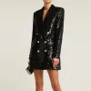 Abito blazer femminile paillettes di alta qualità spalla anteriore a manica lunga a doppio petto viscere da donna blazer abito blazer