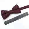 Bow Ties New Mens Classic Plain Bow Halsband Justerbar grå svart brun bomull BOOK Business Party Dress Set Bow C240412