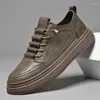 Casual Shoes Herrener italienischer echter Leder Mode Sport klassischer Elastizität für Männer Sneakers Outdoor Skateboardschuh im Freien