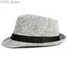 Breda randen hattar hink ht4052 herr hatt vår/sommar fedoras svart band jazz mode trilby fedora andningsbar bomullslinne yq240407