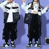 Trousers Hip Hop Girls Street Dance Motorcycle Sports Jacket Cargo Pants Boys Joggers Clothes Sets Kids Streetwear Children Jazz Costumes