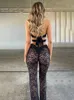 Townlike Sexy Party Slim Bodycon Halter Spets Jumpsuits Women Elegant Backless Long Rompers Womens Jumpsuit Summer Overalls 240403