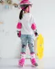 Ayakkabılar Sıralı Silindir Patenler Ayakkabı Çocuklar Düz 4 Tekerlekler Açık Hava Eğitimleri İçin Koruyucu Dişli Koruyucu Gear ile Koruyucu Dişli Kızlar Buz Ayakkabıları