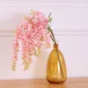 Decorative Flowers 100cm Wisteria Branch With Leaves For Wedding El Lobby Party Decoration Artificial Flower Indie Room Wall Decor Floral