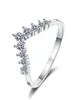 Cluster Anneaux S925 STERLING Silver Little Princess Crown Diamond Ring Simple Sen Series Fres