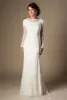 Abiti Vintage anni '50 Mermaid Moneta abiti da sposa modesti con maniche lunghe Abito da sposa per le prove di accoglienza semplice Vestitido de noi