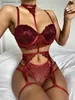 Sexy Set Ellolace Lingerie Sensual Mulher acolchoada de roupas de baixo acolchoado Garter femme renda push up bras g-string calcies touthwear mulheres sexy roupas l2447