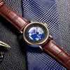 Andere Uhren New Ligetop Luxus Herren Watch Wasserdicht und leuchtende einzigartige Herren Watch Leder Quarz Herren Watch Mens Watchl240403