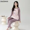 Домашняя одежда Duojihui осенняя сладкая печатная заклинание цвета