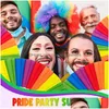 Dekorative Objekte Figuren 10 Pack Rainbow Folding Fans Hand gehalten Pride Fan Gay LGBT für Partys Festival Events Tanzzubehör Dr. Dhogv