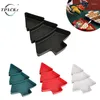 Plates Multi-functional Christmas Tree Shape Candy Nuts Dry Fruits Plastic Plate Snack Dishes Bowl Breakfast Tray Party Dessert