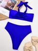 Swimwear féminin High Waist Bikini Bandage sexy Bowknot Bandeau Swimsuit Halter Y2K MAISONS DE VACANCES FEMMES FEMMES BAIL BAILL