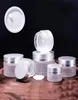 Pot à crème en verre givré rechargeable échantillon de bouteille cosmétique récipient vide avec les couvercles argentés et les doublures intérieures 5G 10G 15G 20G 30G 50G9639461
