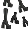 Дизайнерские ботинки голые ботинки Wolfe Высокая высокая специя черная растяжка Screar Screat Black Jailbreaker Jennies Sassy Women Leather Slip на FO8761939