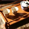 Conjuntos de Teaware Yunfei Bamboo Bandeja de chá de dupla face Dry Platform Storage Storage Tap fogão Acessórios para cozinhar